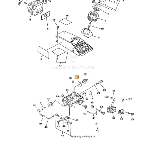 ECHO part 10092719830 — IPL diagram snippet (6x zoom, amber highlight)
