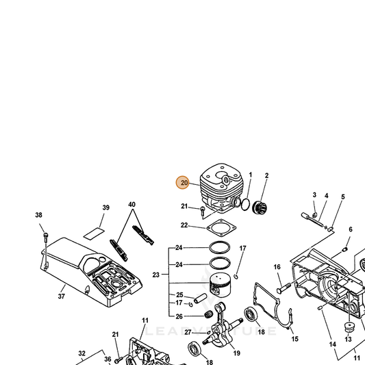 ECHO part 10100132431 — IPL diagram snippet (6x zoom, amber highlight)