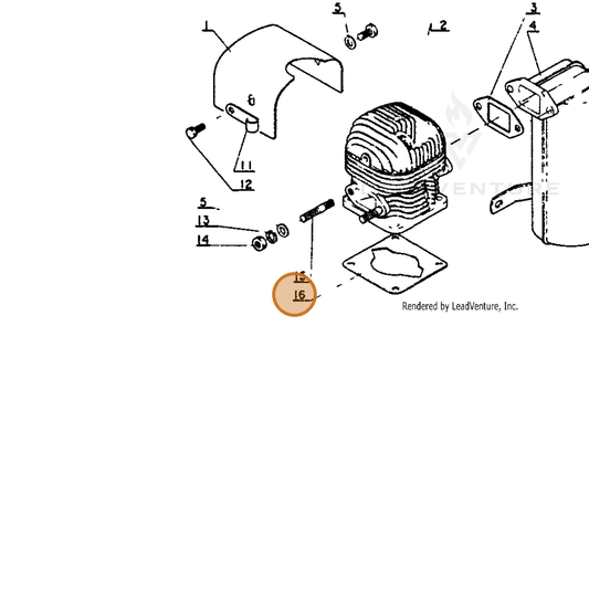 ECHO part 10101001111 — IPL diagram snippet (6x zoom, amber highlight)