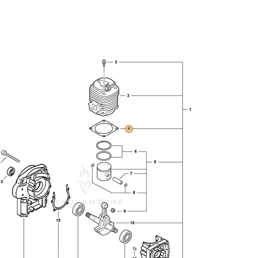 ECHO part 10101010722 — IPL diagram snippet (6x zoom, amber highlight)