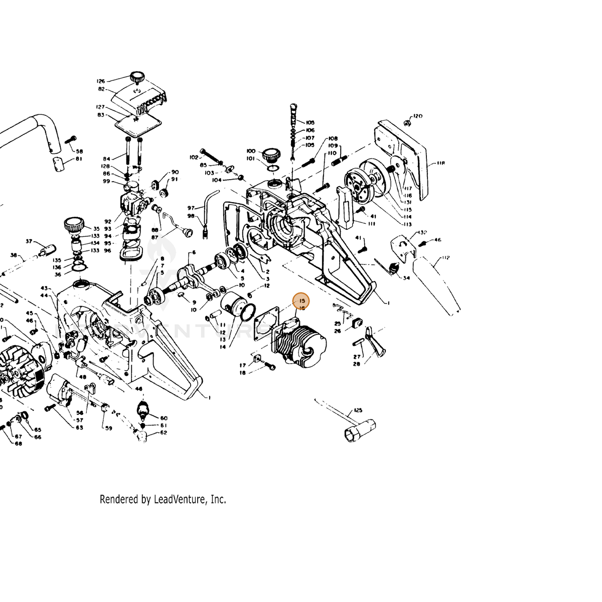 ECHO part 10101011230 — IPL diagram snippet (6x zoom, amber highlight)