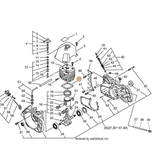 ECHO part 10101016431 — IPL diagram snippet (6x zoom, amber highlight)