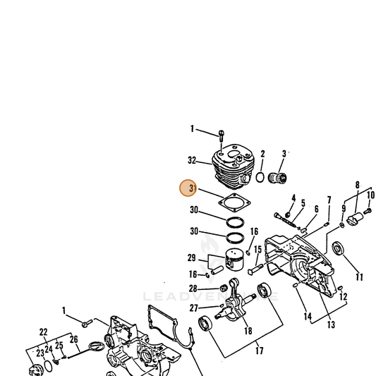 ECHO part 10101019831 — IPL diagram snippet (6x zoom, amber highlight)