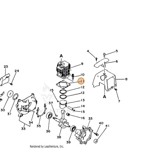 ECHO part 10101022331 — IPL diagram snippet (6x zoom, amber highlight)
