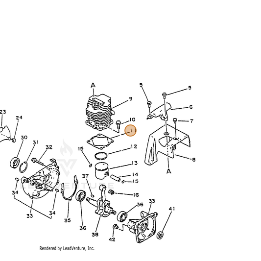 ECHO part 10101028231 — IPL diagram snippet (6x zoom, amber highlight)