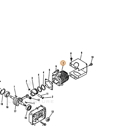 ECHO part 10101103362 — IPL diagram snippet (6x zoom, amber highlight)
