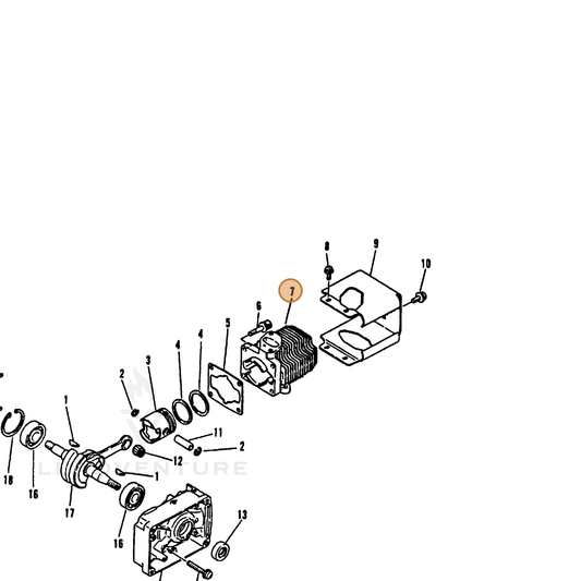 ECHO part 10101103362 — IPL diagram snippet (6x zoom, amber highlight)