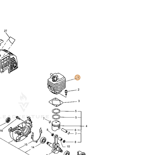 ECHO part 10101106562 — IPL diagram snippet (6x zoom, amber highlight)