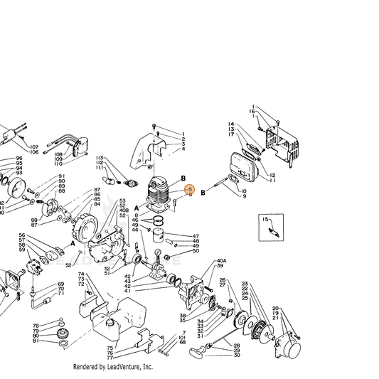 ECHO part 10101106720 — IPL diagram snippet (6x zoom, amber highlight)