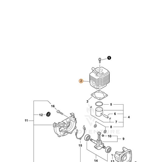 ECHO part 10101108961 — IPL diagram snippet (6x zoom, amber highlight)