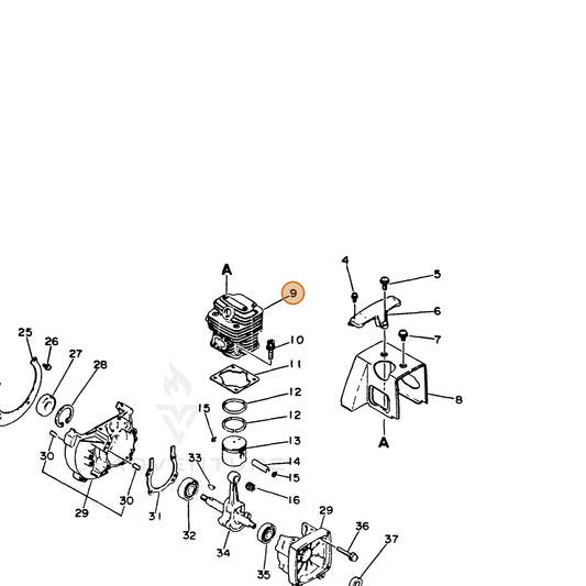 ECHO part 10101127530 — IPL diagram snippet (6x zoom, amber highlight)
