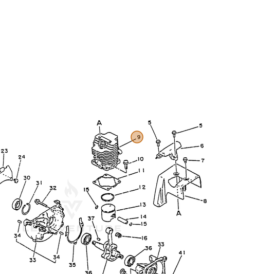 ECHO part 10101140630 — IPL diagram snippet (6x zoom, amber highlight)