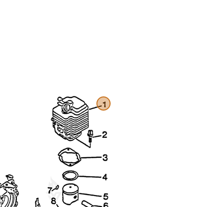 ECHO part 10101145230 — IPL diagram snippet (6x zoom, amber highlight)