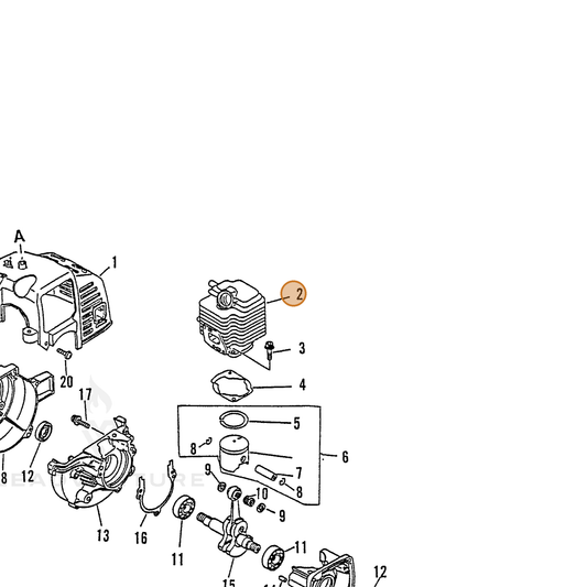 ECHO part 10101148730 — IPL diagram snippet (6x zoom, amber highlight)