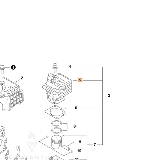 ECHO part 10101155931 — IPL diagram snippet (6x zoom, amber highlight)