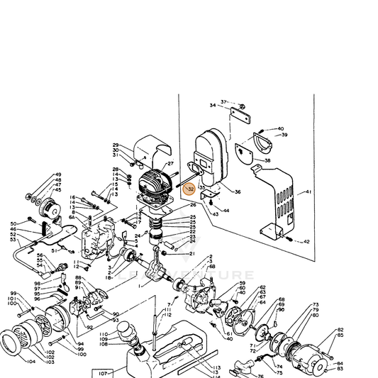 ECHO part 10101400761 — IPL diagram snippet (6x zoom, amber highlight)