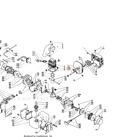 ECHO part 10101405731 — IPL diagram snippet (6x zoom, amber highlight)