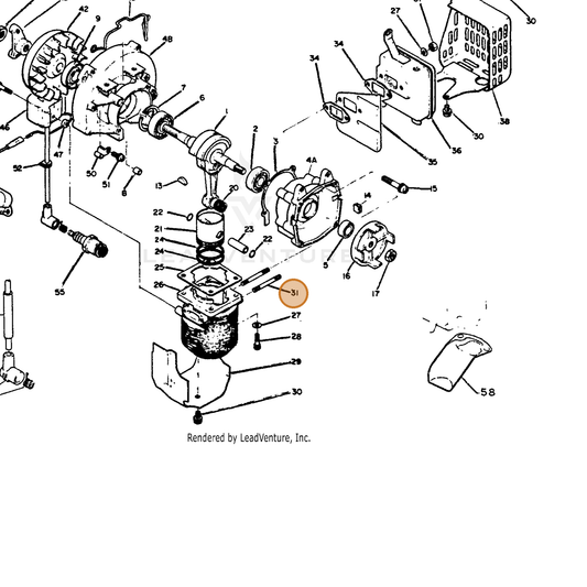 ECHO part 10101407131 — IPL diagram snippet (6x zoom, amber highlight)