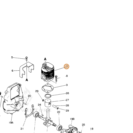 ECHO part 10103409220 — IPL diagram snippet (6x zoom, amber highlight)