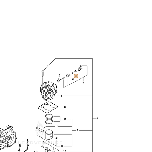 ECHO part 10111337530 — IPL diagram snippet (6x zoom, amber highlight)