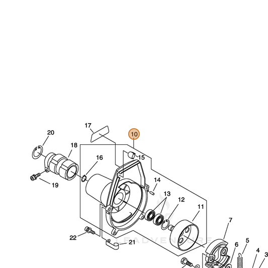 ECHO part 10150356032 — IPL diagram snippet (6x zoom, amber highlight)