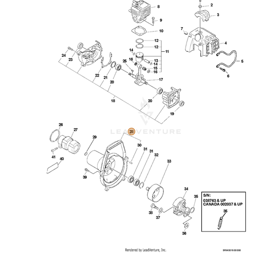 ECHO part 10150357732 — IPL diagram snippet (6x zoom, amber highlight)