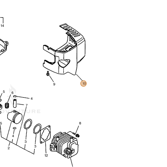 ECHO part 10150606560 — IPL diagram snippet (6x zoom, amber highlight)