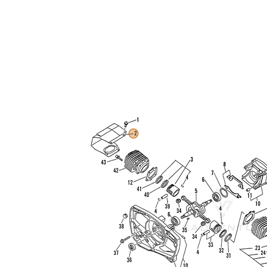 ECHO part 10150610760 — IPL diagram snippet (6x zoom, amber highlight)