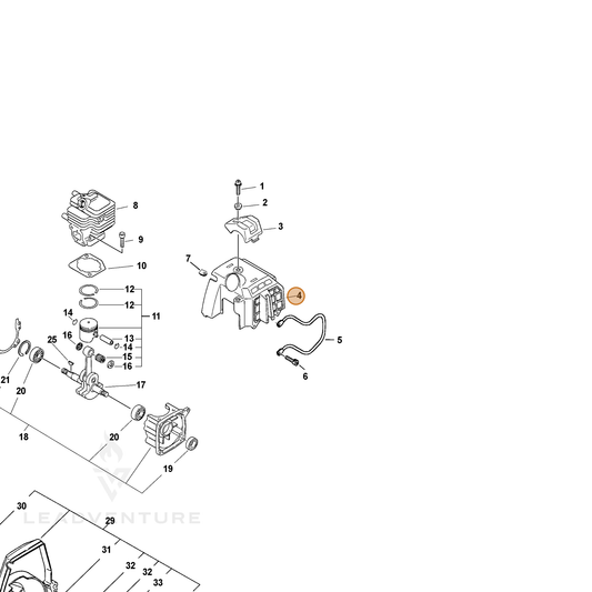 ECHO part 10150657730 — IPL diagram snippet (6x zoom, amber highlight)