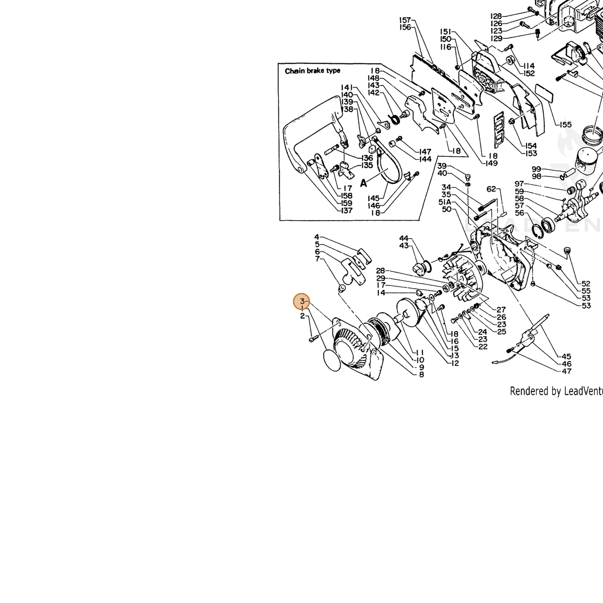 ECHO part 10150714730 — IPL diagram snippet (6x zoom, amber highlight)