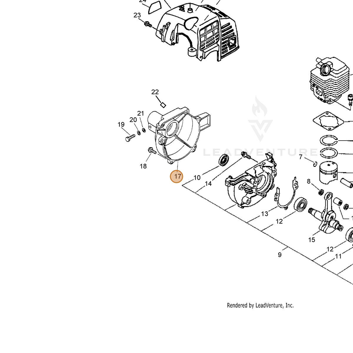 ECHO part 10150744330 — IPL diagram snippet (6x zoom, amber highlight)