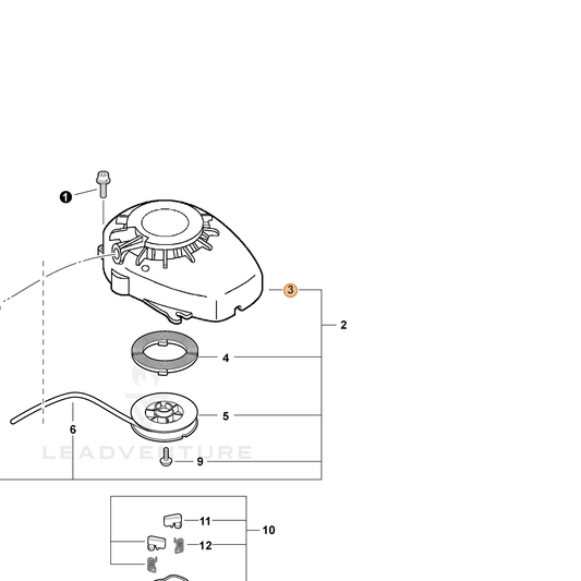 ECHO part 10151105363 — IPL diagram snippet (6x zoom, amber highlight)