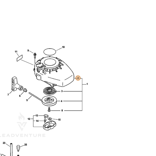 ECHO part 10151106563 — IPL diagram snippet (6x zoom, amber highlight)