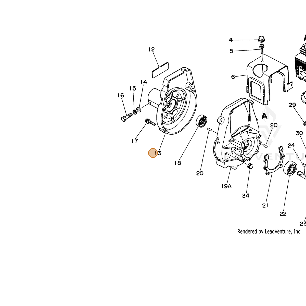ECHO part 10151109730 — IPL diagram snippet (6x zoom, amber highlight)