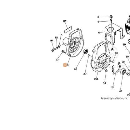 ECHO part 10151109730 — IPL diagram snippet (6x zoom, amber highlight)