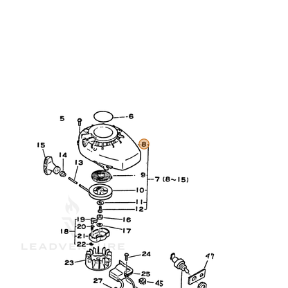 ECHO part 10151111524 — IPL diagram snippet (6x zoom, amber highlight)