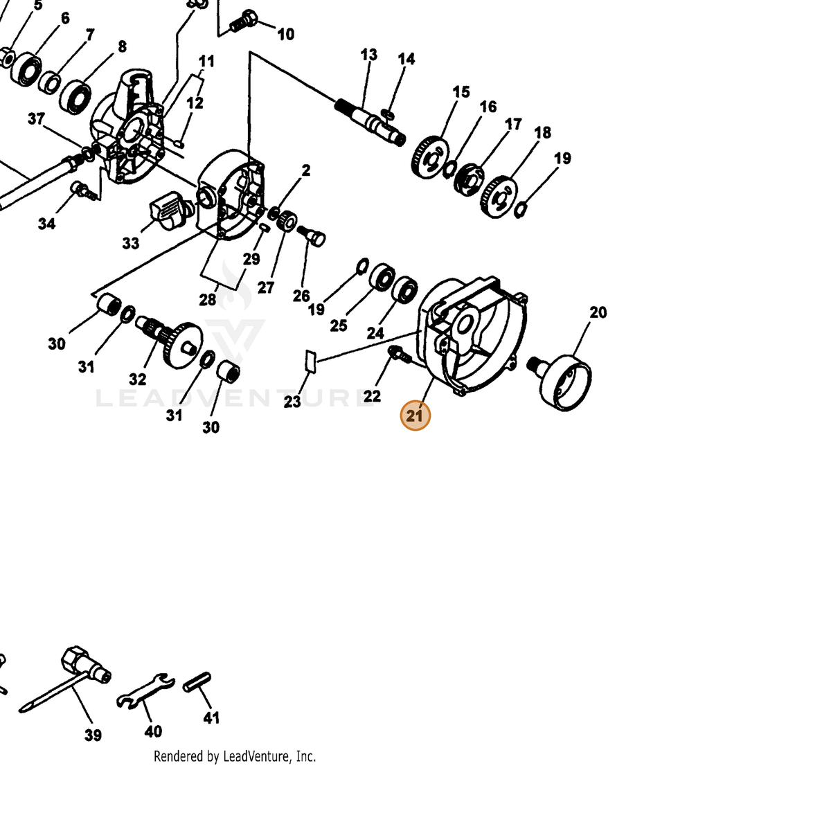 ECHO part 10151120960 — IPL diagram snippet (6x zoom, amber highlight)