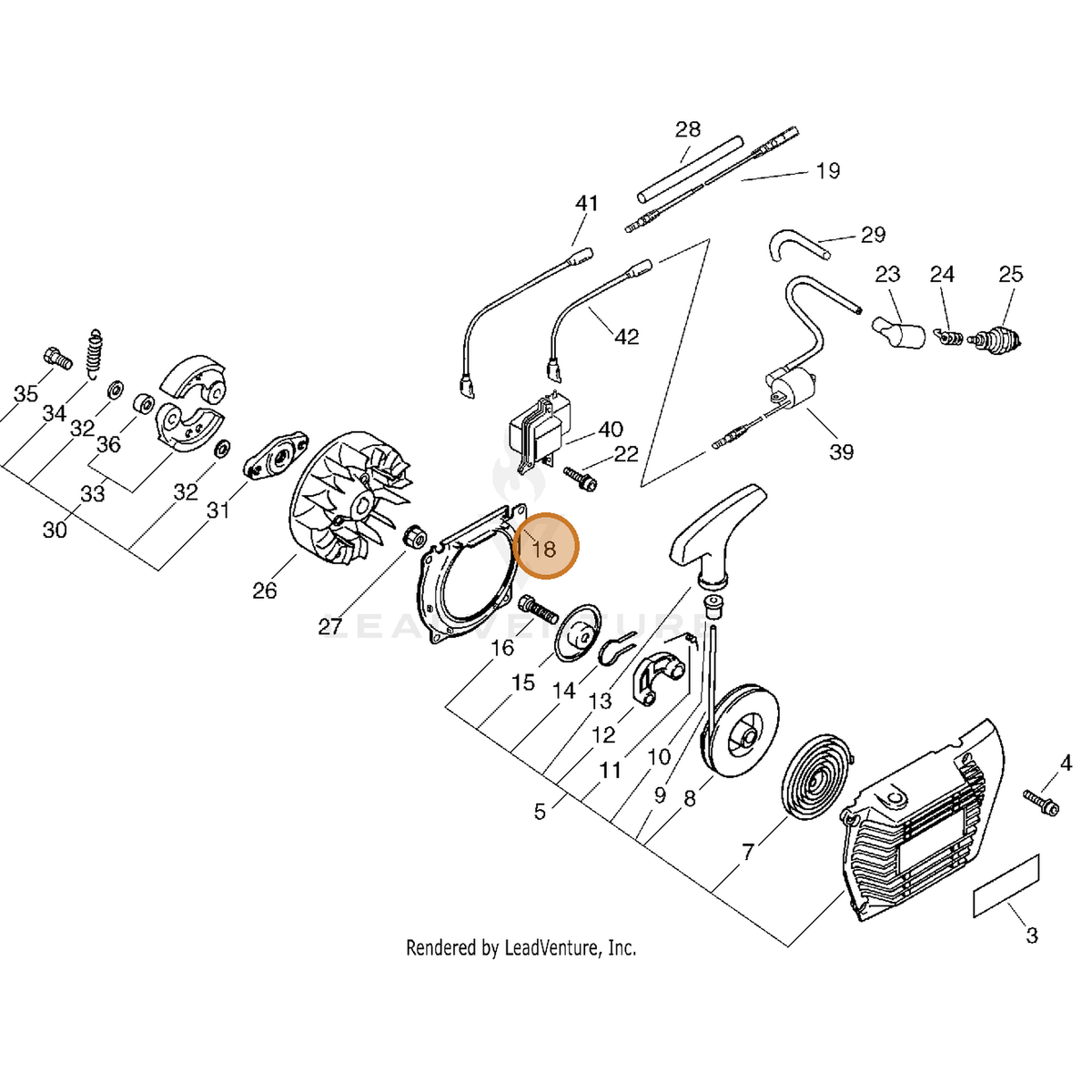 ECHO part 10151154431 — IPL diagram snippet (6x zoom, amber highlight)