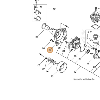ECHO part 10151155630 — IPL diagram snippet (6x zoom, amber highlight)