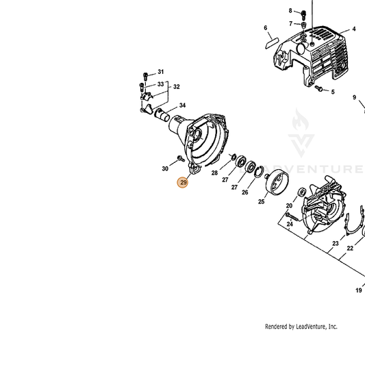 ECHO part 10151155830 — IPL diagram snippet (6x zoom, amber highlight)