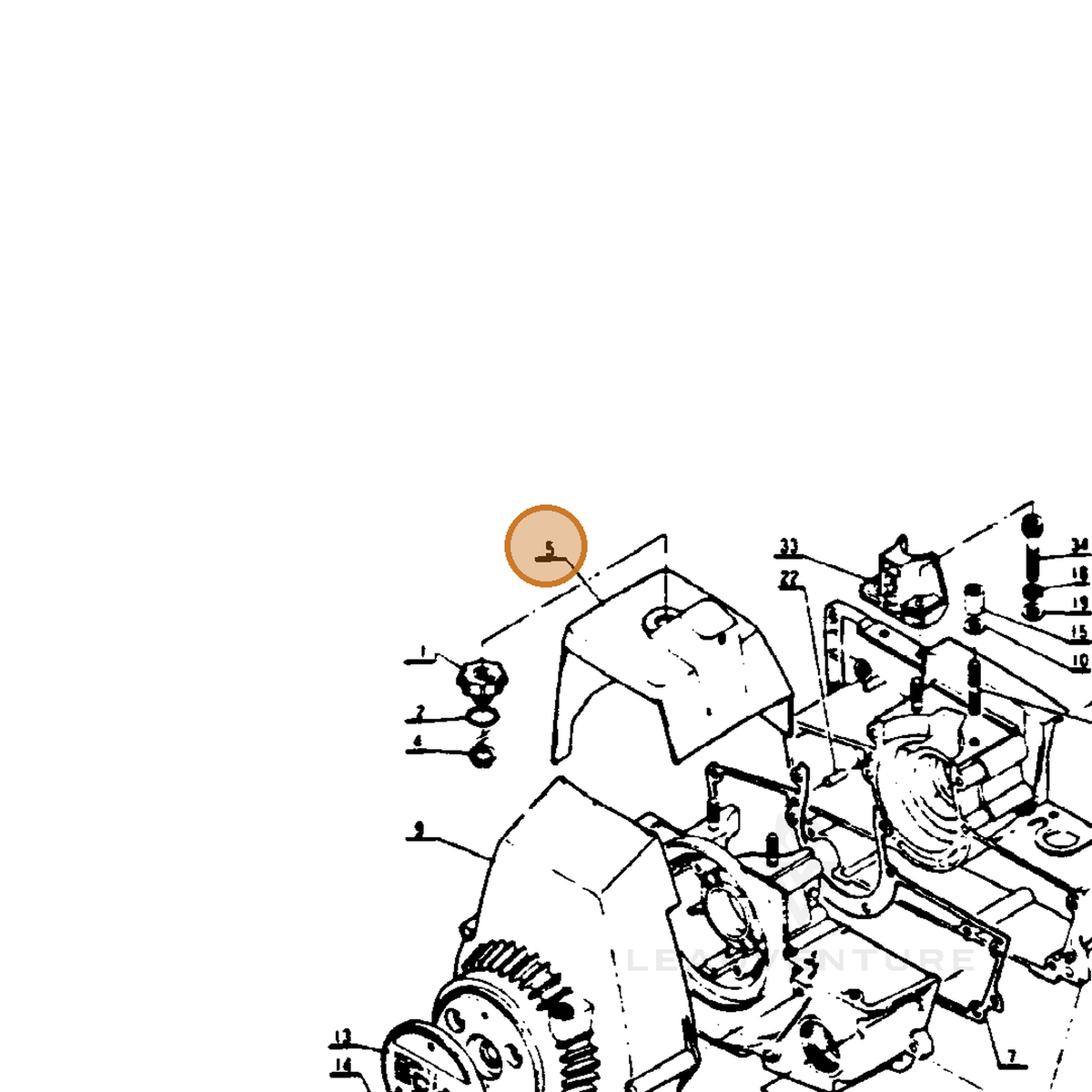 ECHO part 10151400331 — IPL diagram snippet (6x zoom, amber highlight)
