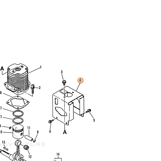 ECHO part 10151403460 — IPL diagram snippet (6x zoom, amber highlight)
