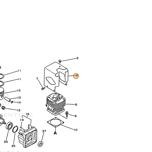 ECHO part 10151404260 — IPL diagram snippet (6x zoom, amber highlight)