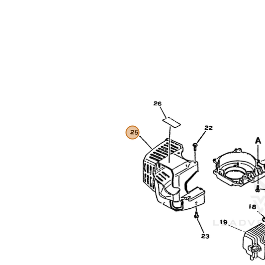 ECHO part 10151405561 — IPL diagram snippet (6x zoom, amber highlight)