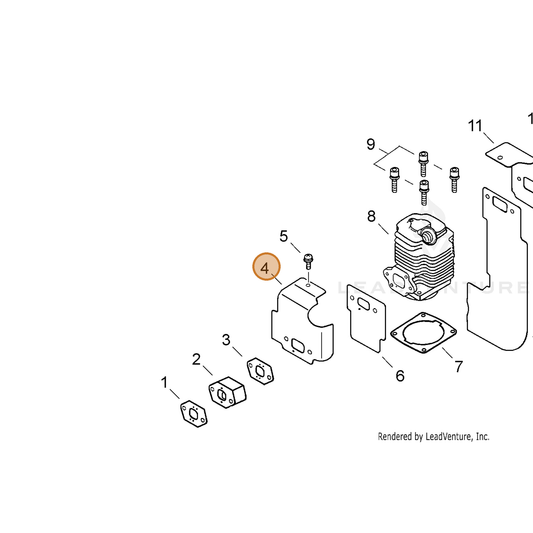 ECHO part 10151406410 — IPL diagram snippet (6x zoom, amber highlight)