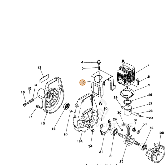 ECHO part 10151409320 — IPL diagram snippet (6x zoom, amber highlight)