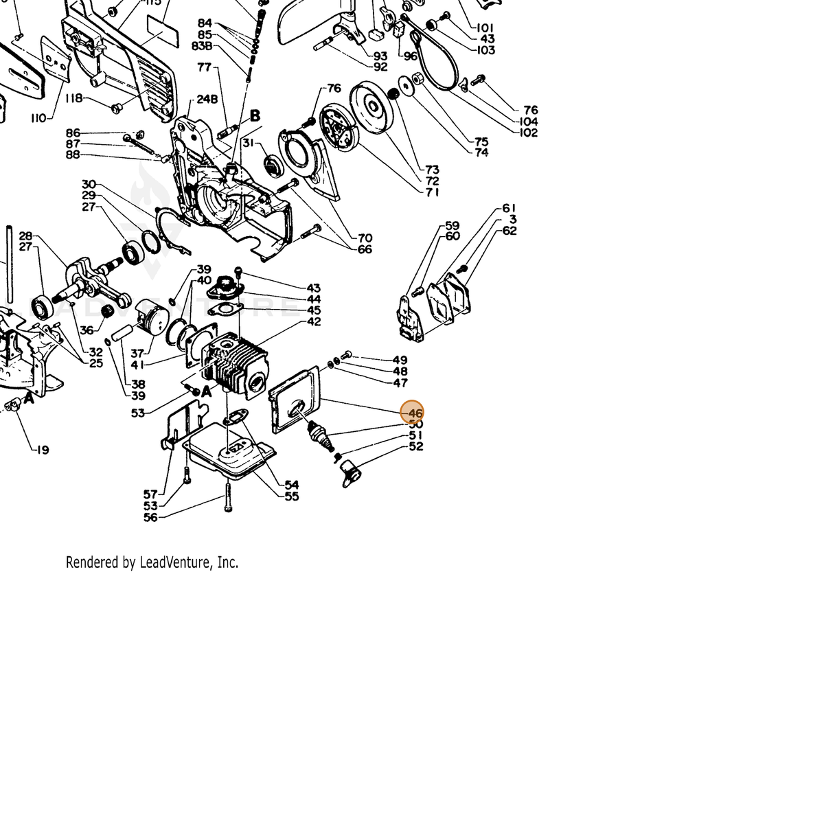 ECHO part 10151414530 — IPL diagram snippet (6x zoom, amber highlight)