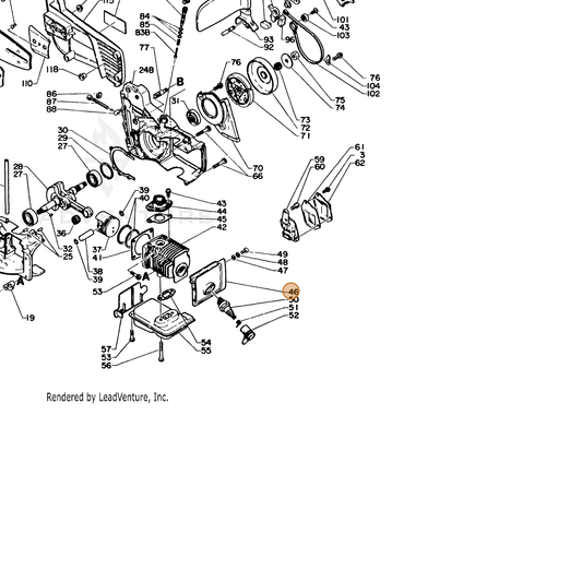 ECHO part 10151414530 — IPL diagram snippet (6x zoom, amber highlight)