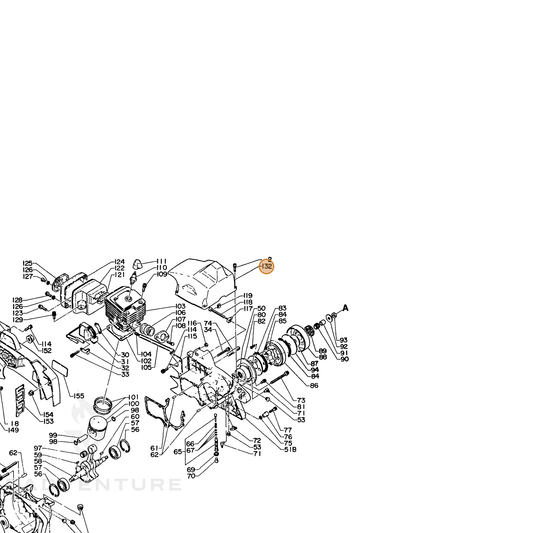 ECHO part 10151414732 — IPL diagram snippet (6x zoom, amber highlight)
