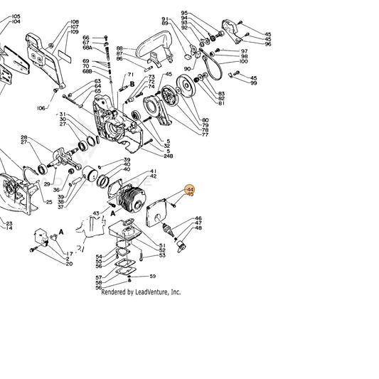 ECHO part 10151415130 — IPL diagram snippet (6x zoom, amber highlight)